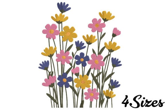 Download Wildflower Garden Embroidery Design - Garden embroidery Collection