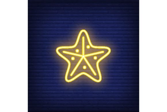 Download Starfish Neon Sign. Yellow Sea Star. Nig - Starfish Collection