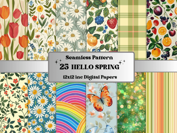 Download Seamless Hello Spring Pattern Paper - Premium Resources