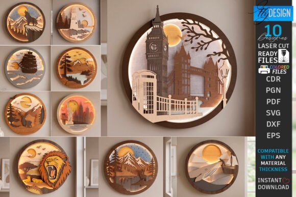 Download 3D Layered Wall Decor Laser Cut Bundle - Wall decor Collection