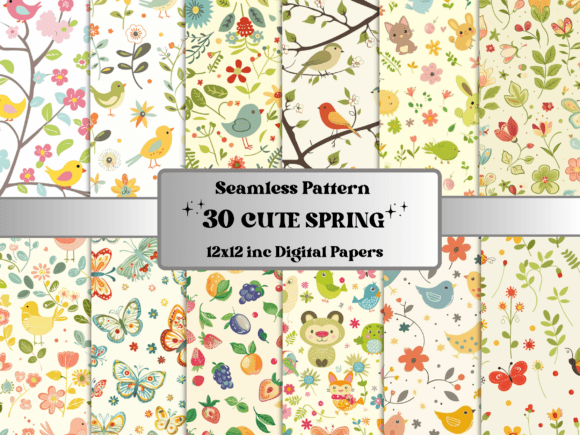 Download Seamless Cute Spring Pattern Paper - Premium Resources